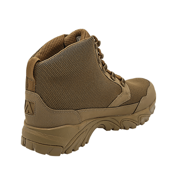 Backpacking Boots Brown 6" inner heel view Altai gear