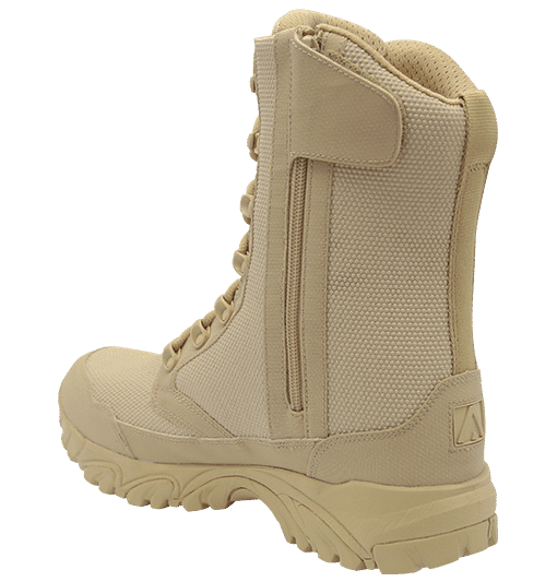 Zip up combat boots 8" tan inner heel with zipper altai Gear