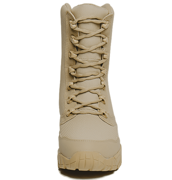 Tan Combat Boot Front view with laces Altai gear