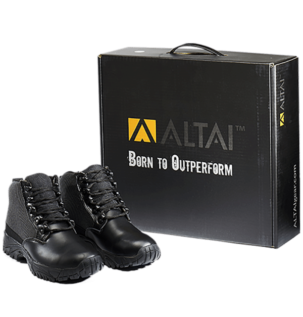 Uniform Boots Black leather pair and box Altai gear