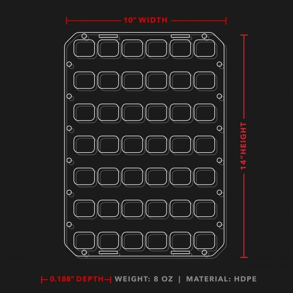 10 X 14 RMP Molle panel for backpack insert graph