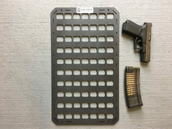 12.25 X 21 RMP molle panel backpack insert With pistol and mag