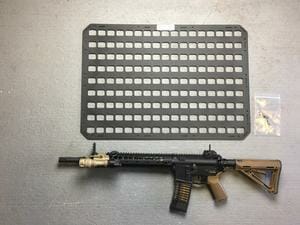 27.25 X 19 RMP Molle Panel For Cases next to ar-15