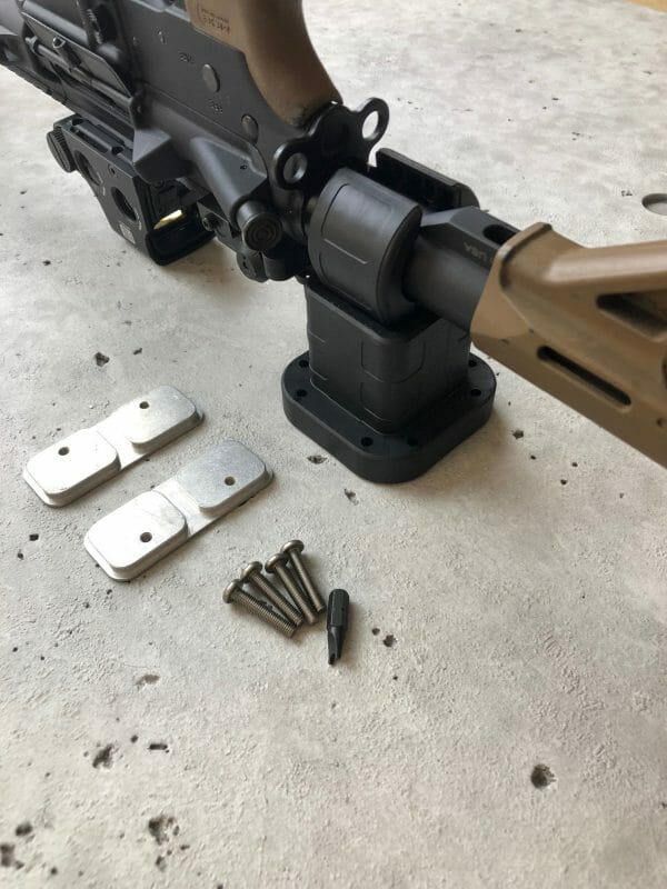 Locking Rifle Mount - Raptor Buffer Tube attached to rifle