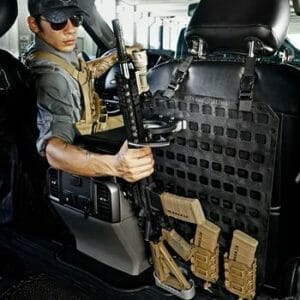 Vehicle Locking Rifle Rack - SC-6 Mount + 15.25 X 25 RMP™ on back seat