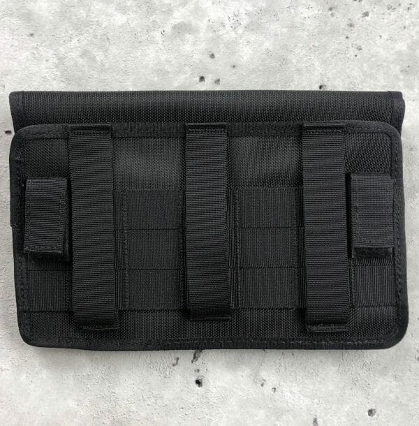 tuff molle pouch for double pistol mags black back side